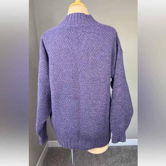 Vintage American Eagle Purple Wool Blend Chunky Pullover Sweater S - Picture 2 of 4